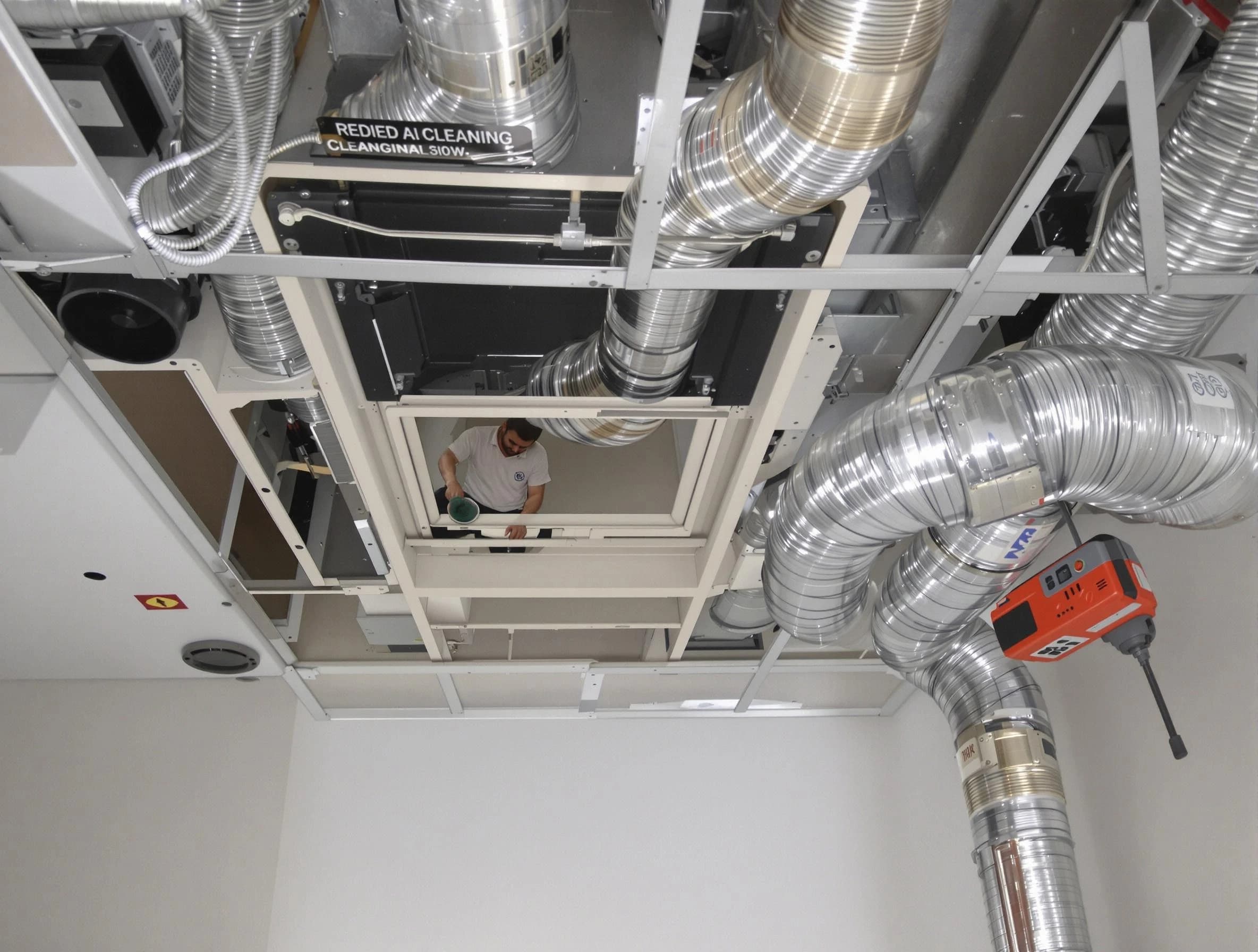 Herriman Air Duct Cleaning technician performing detailed central duct system cleaning in Herriman