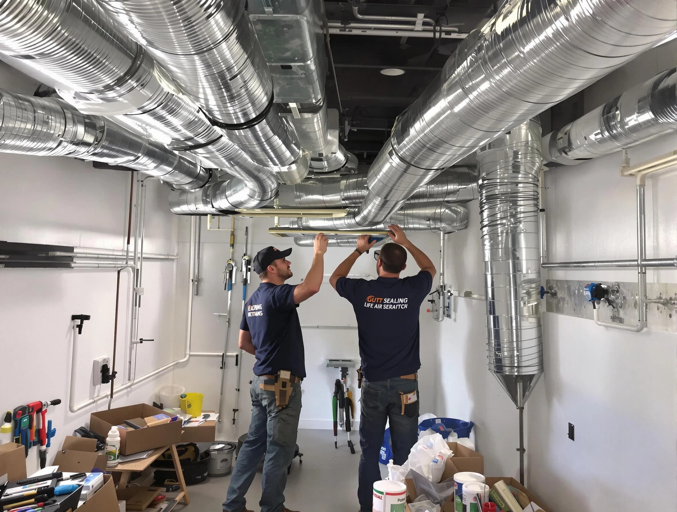 Herriman Air Duct Cleaning technician applying professional duct sealing solutions in Herriman