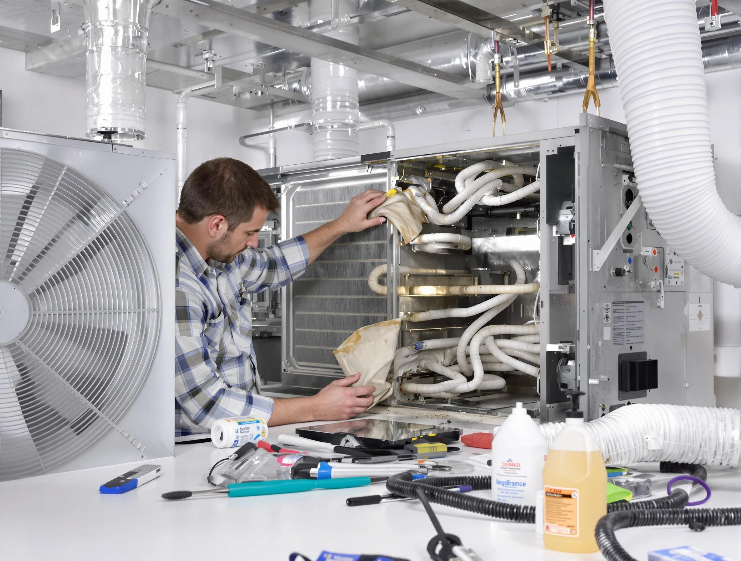 Herriman Air Duct Cleaning specialist performing precision AC coil cleaning in Herriman