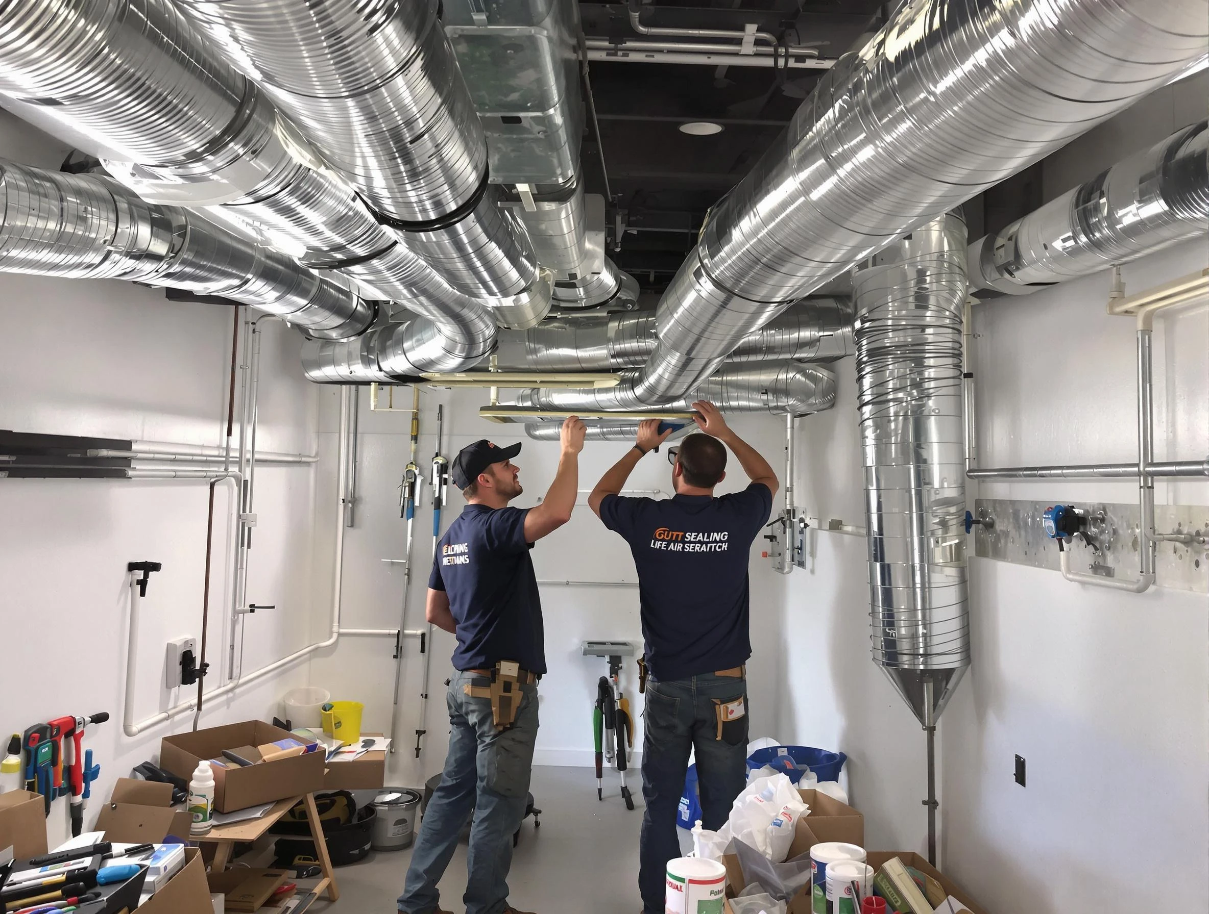Herriman Air Duct Cleaning technician applying professional duct sealing solutions in Herriman
