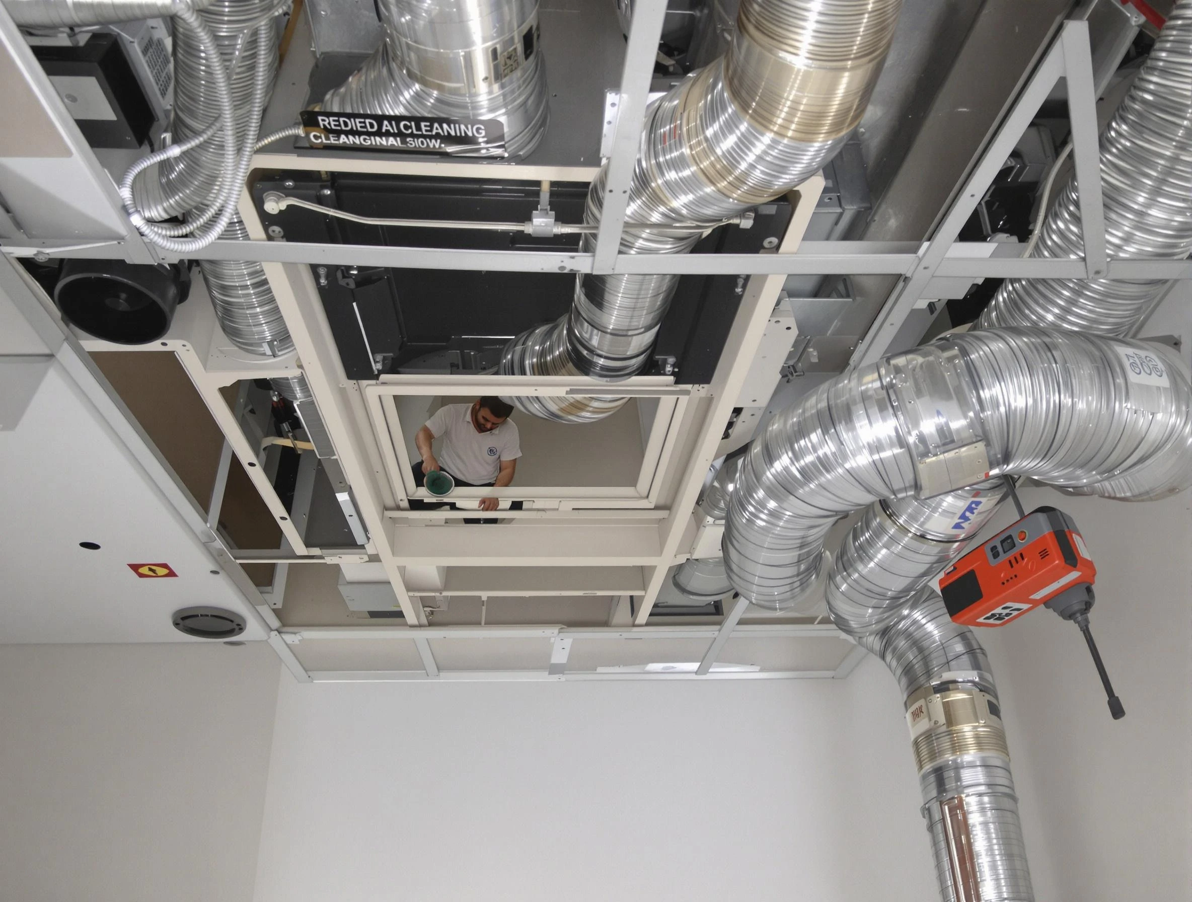 Herriman Air Duct Cleaning technician performing detailed central duct system cleaning in Herriman